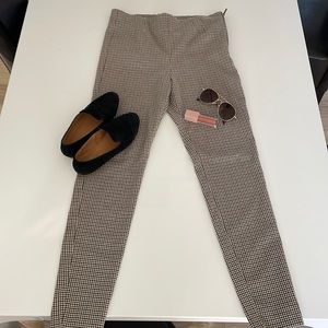 Zara side zip plaid pant